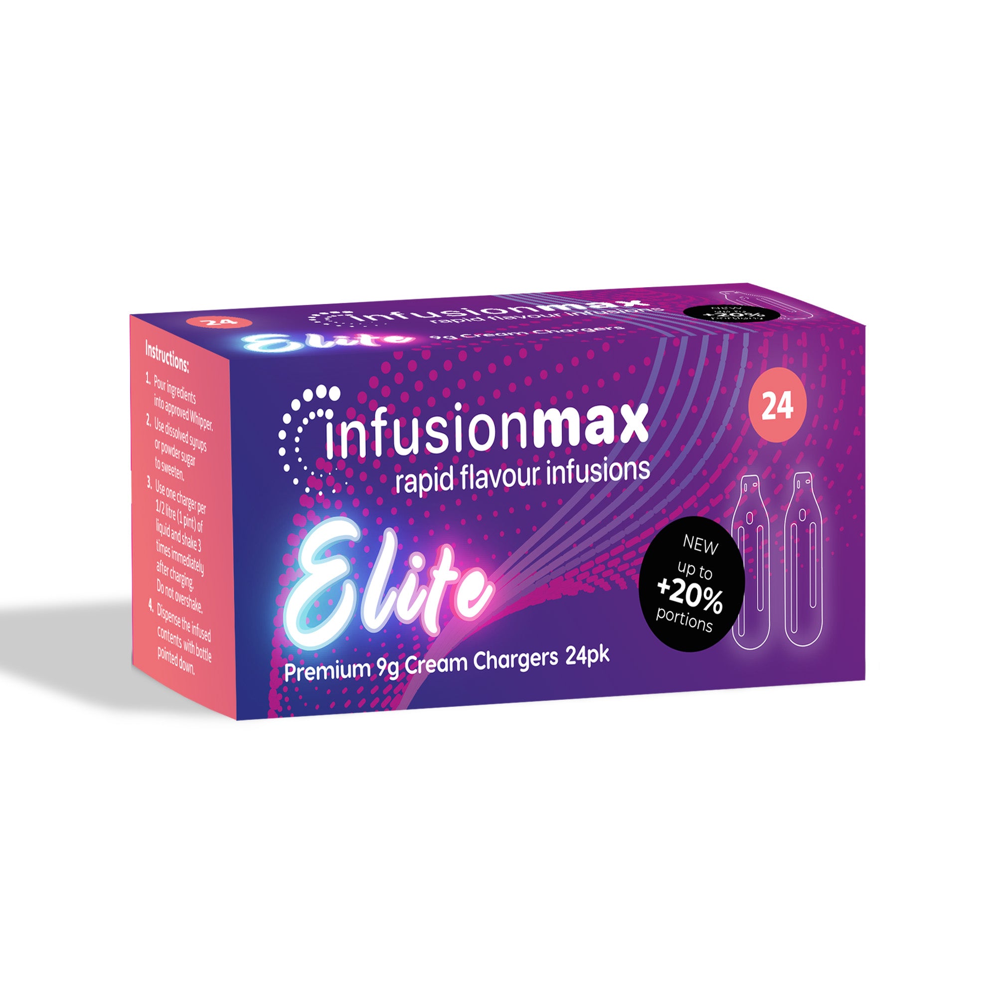 InfusionMax ELITE Cream Chargers - 24 Pack
