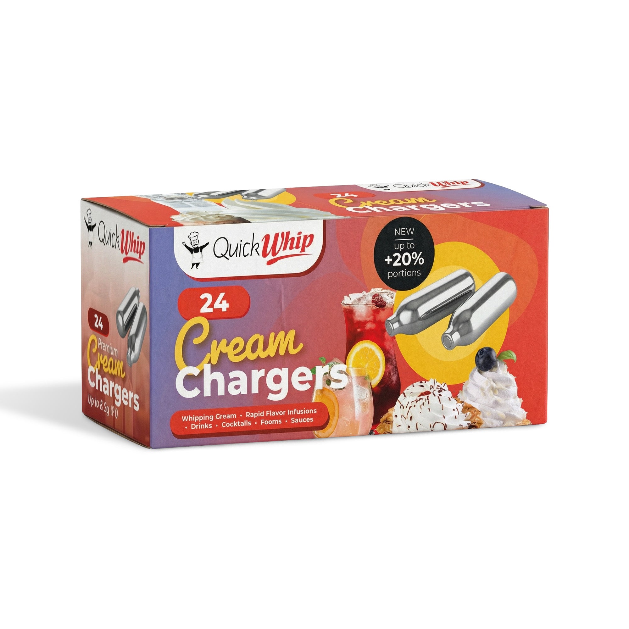 600 PRO QuickWhip Cream Chargers - 25 x 24 pack (1 Carton) *NEW 2022*
